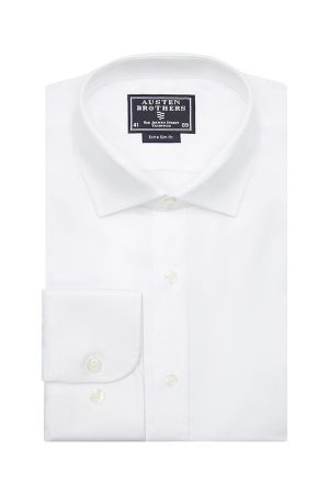 White Twill Extra Slim Fit, Button Cuff shirt